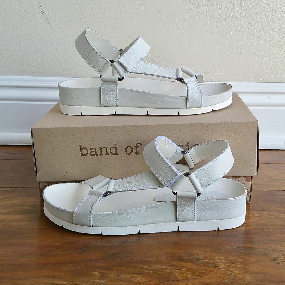 B.O.G Band of the Free Newport Sandals White Leather Casual Shoes Size 7 - Picture 7 of 12